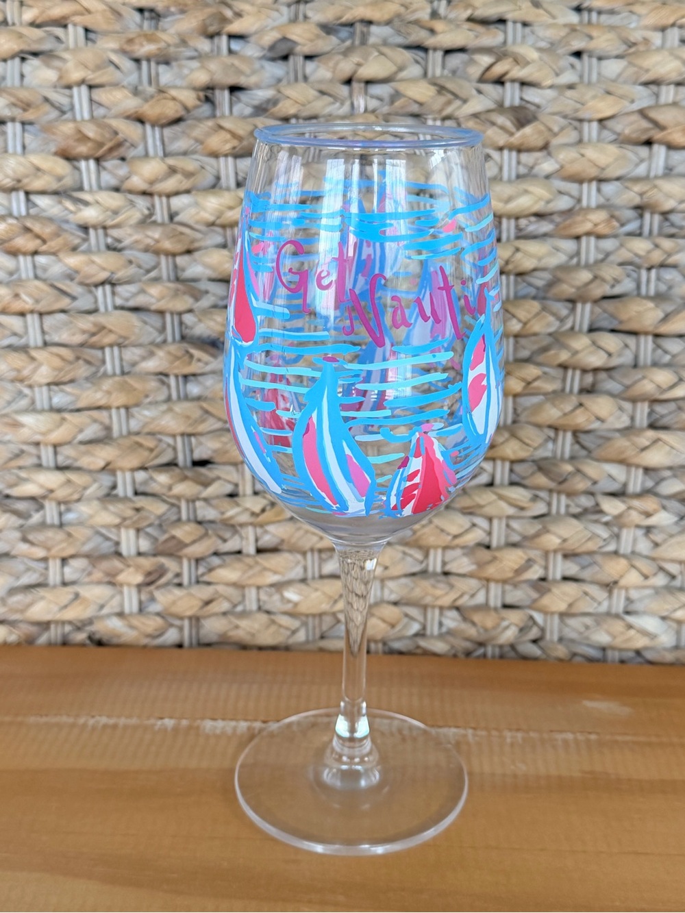 Lilly Pulitzer “Get Nauti” Acrylic Wine Glasses, Outdoor Wine Glass, Poolside